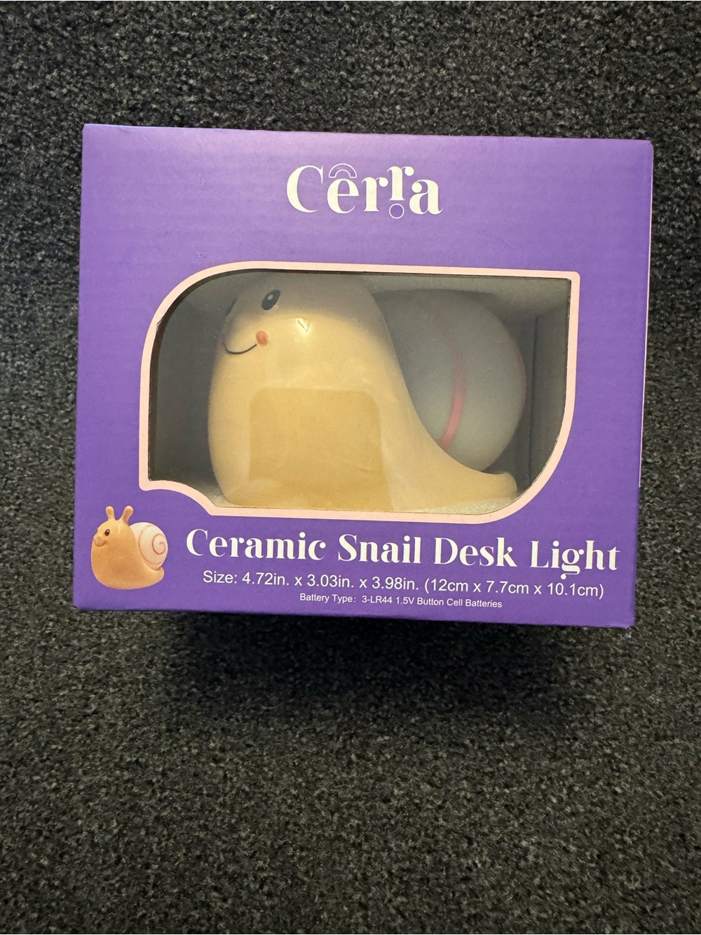 Cerra Ceramic Snail LED Desk Light Kawaii Aesthetic Night Light NIB